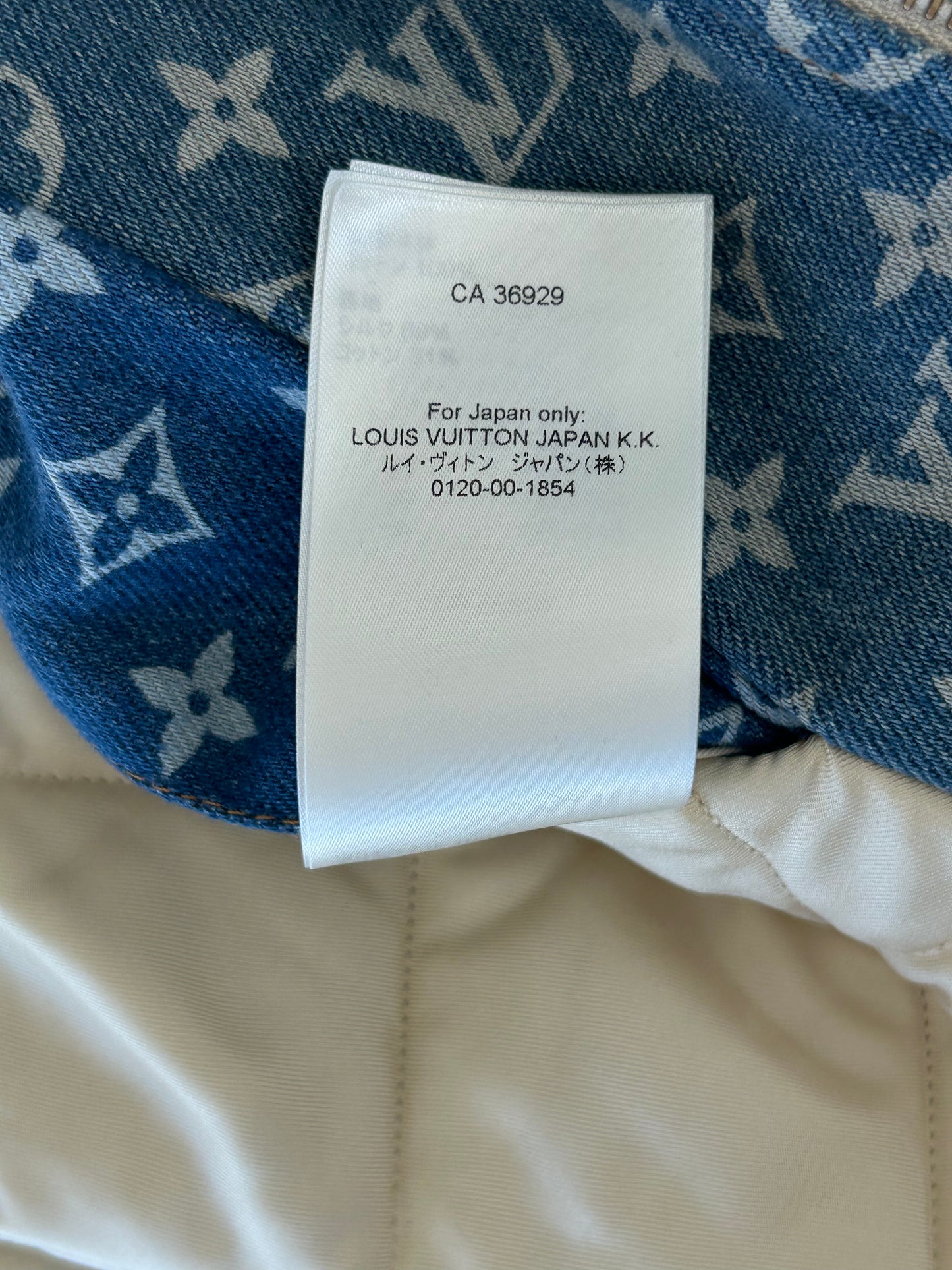 Louis Vuitton Blue Monogram Distressed Floral Workwear Jacket