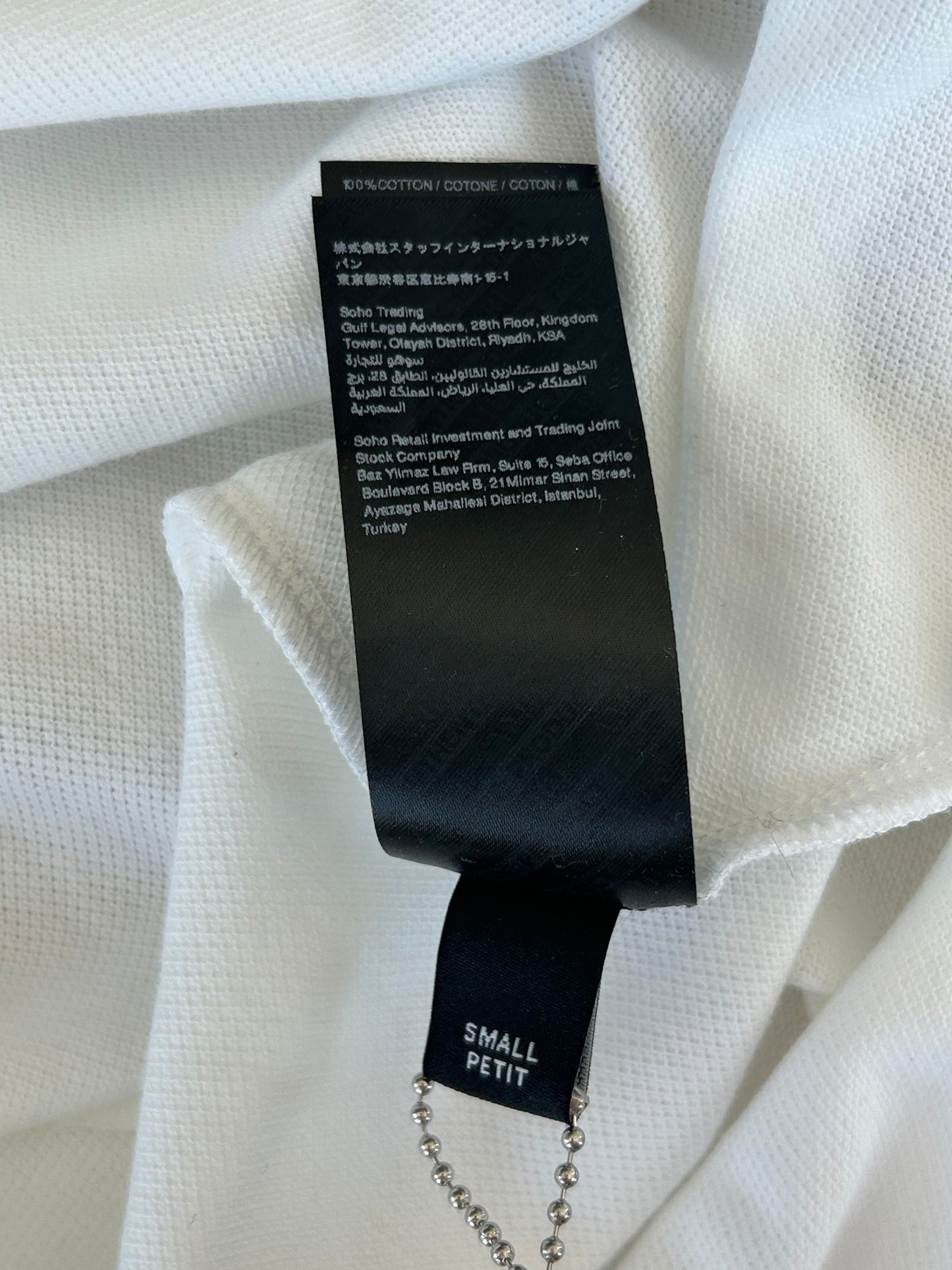 Amiri White & Black MA Logo Embroidered Polo T-Shirt