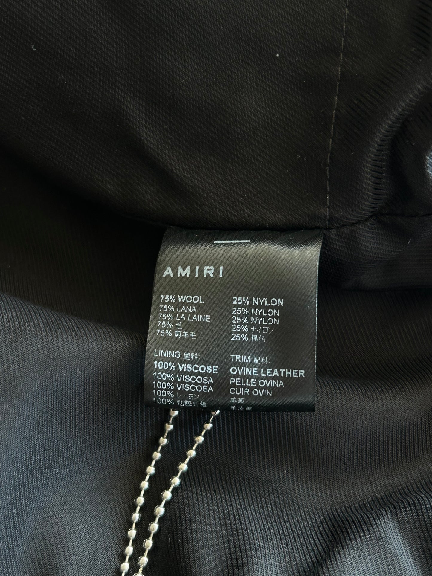 Amiri Black & White Bones Varsity Jacket