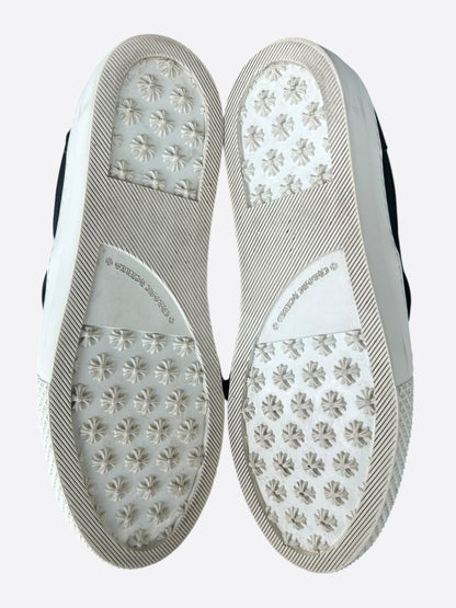 Chrome Hearts Black Leather Dagger Slip On Sneakers