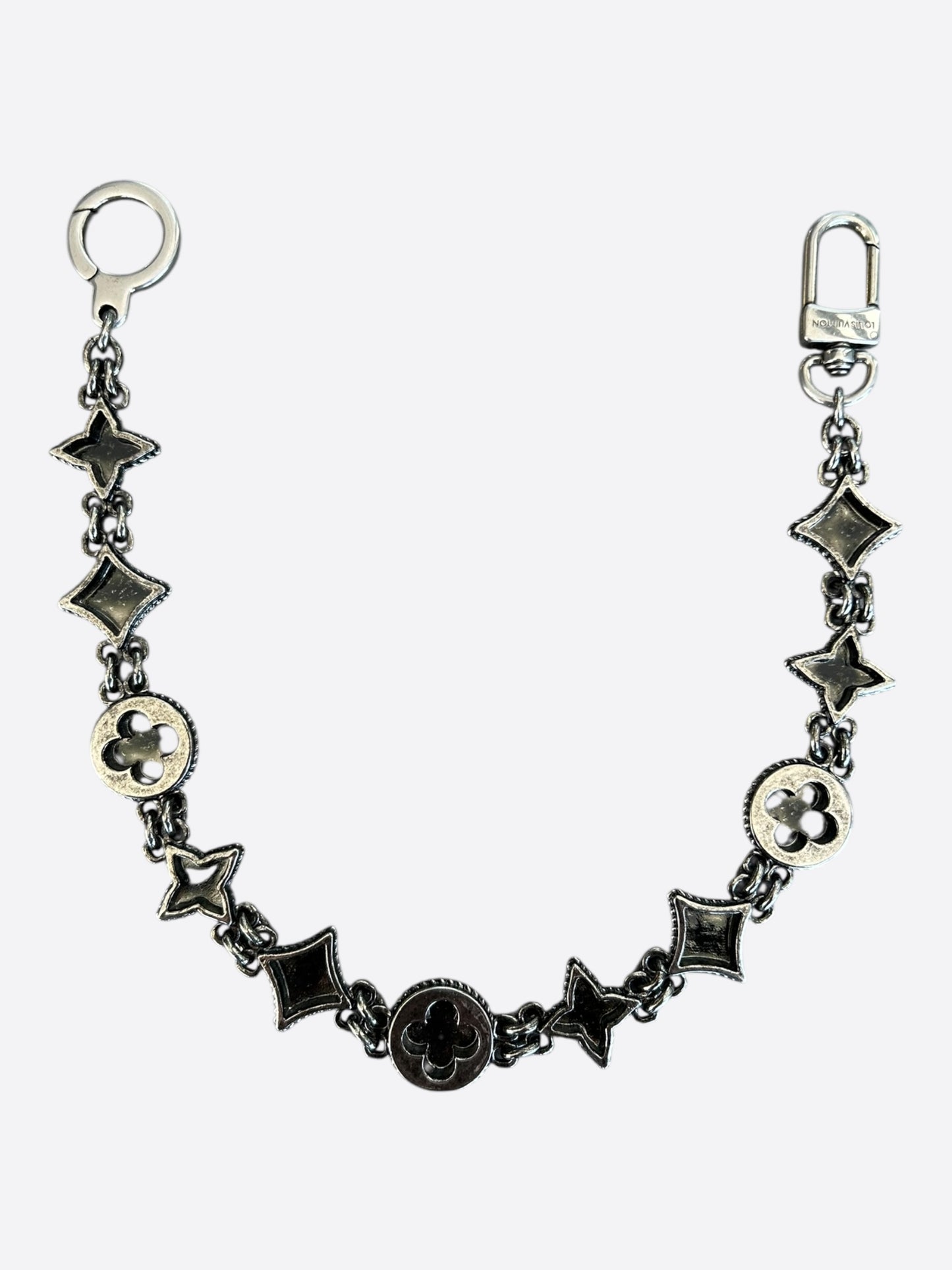 Louis Vuitton Silver Monogram Wallet Chain