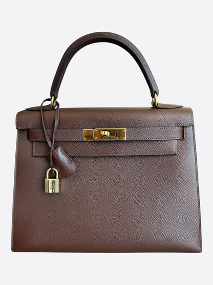 Hermes Dark Brown Epsom & Gold Hardware Kelly 28