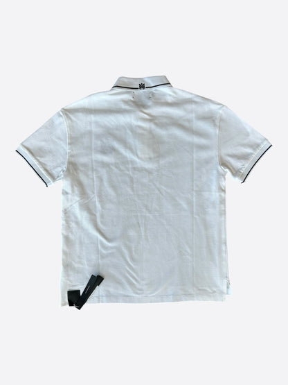 Amiri White & Black MA Logo Embroidered Polo T-Shirt