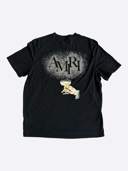 Amiri Black & Yellow Crystal Champagne Graphic T-Shirt