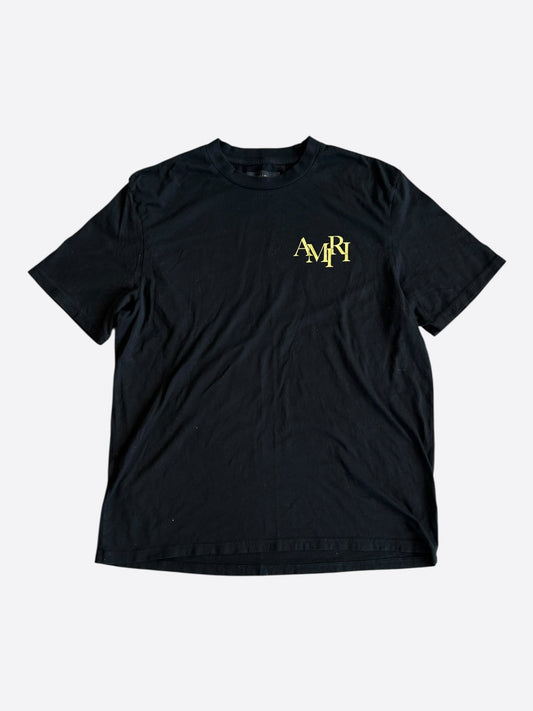 Amiri Black & Yellow Crystal Champagne Graphic T-shirt