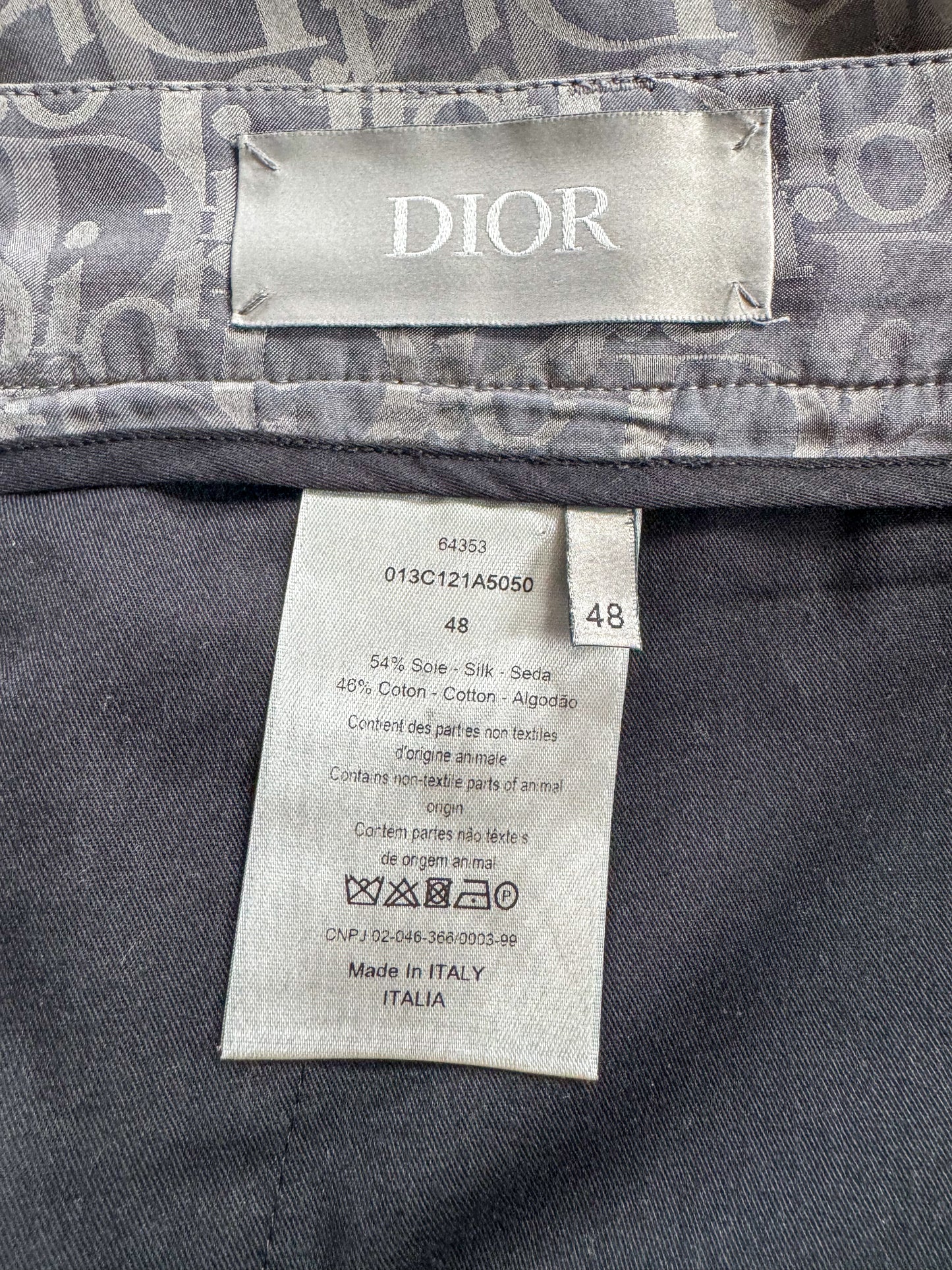 Dior Grey Oblique Silk Shorts