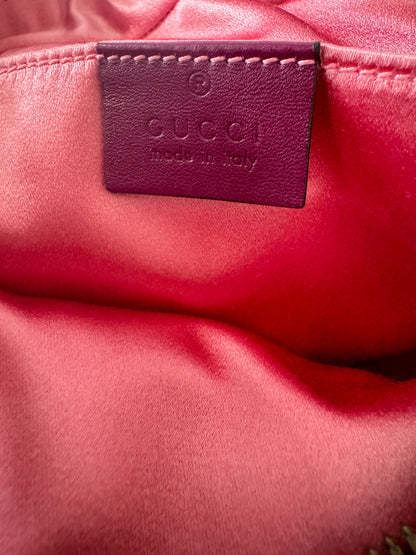 Gucci Fuchsia Velvet Marmont Shoulder Bag