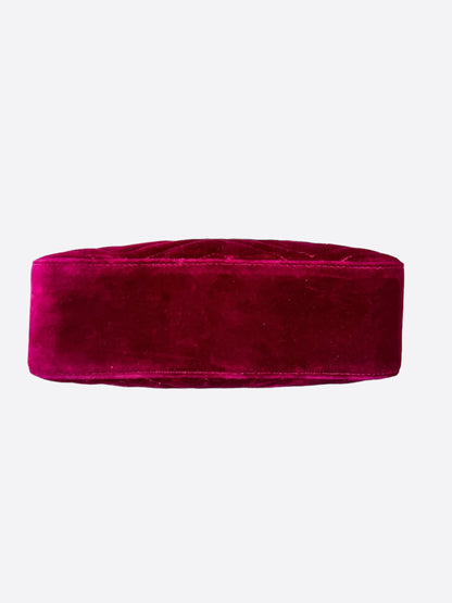 Gucci Fuchsia Velvet Marmont Shoulder Bag