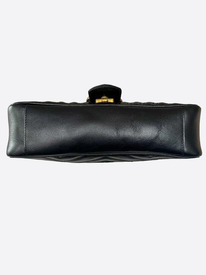 Gucci Black & Gold Small Marmont Shoulder Bag