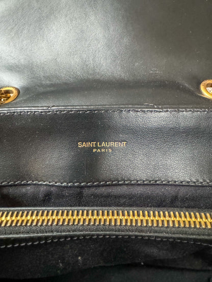 Saint Laurent Black & Gold Quilted Small Loulou Shoulder Bag