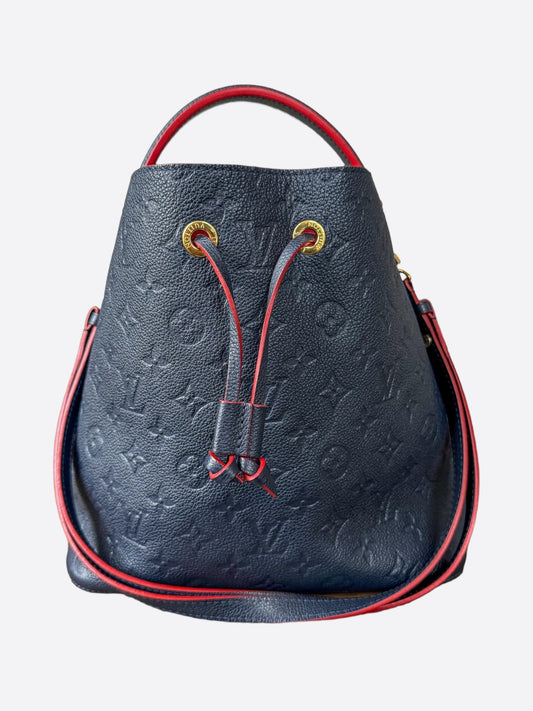 Louis Vuitton Navy & Red Empreinte Monogram Neo Noe Bag