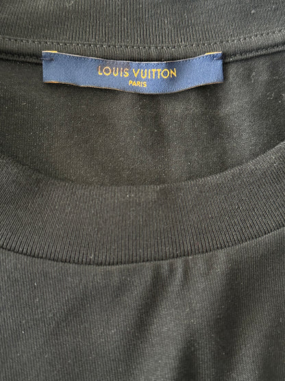 Louis Vuitton NBA Black Embroidered Patches T-Shirt