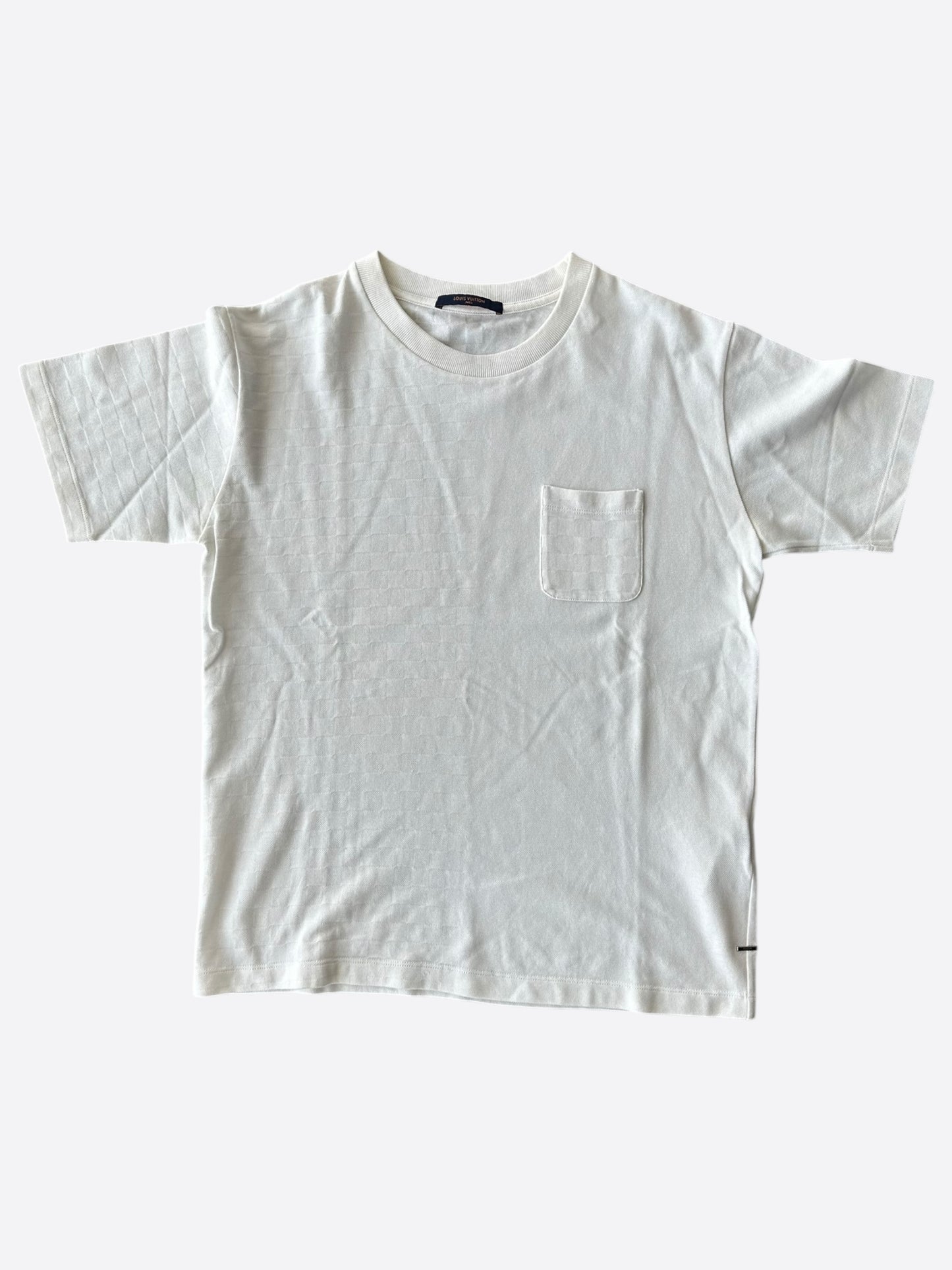 Louis Vuitton White Half Damier Pocket T-Shirt