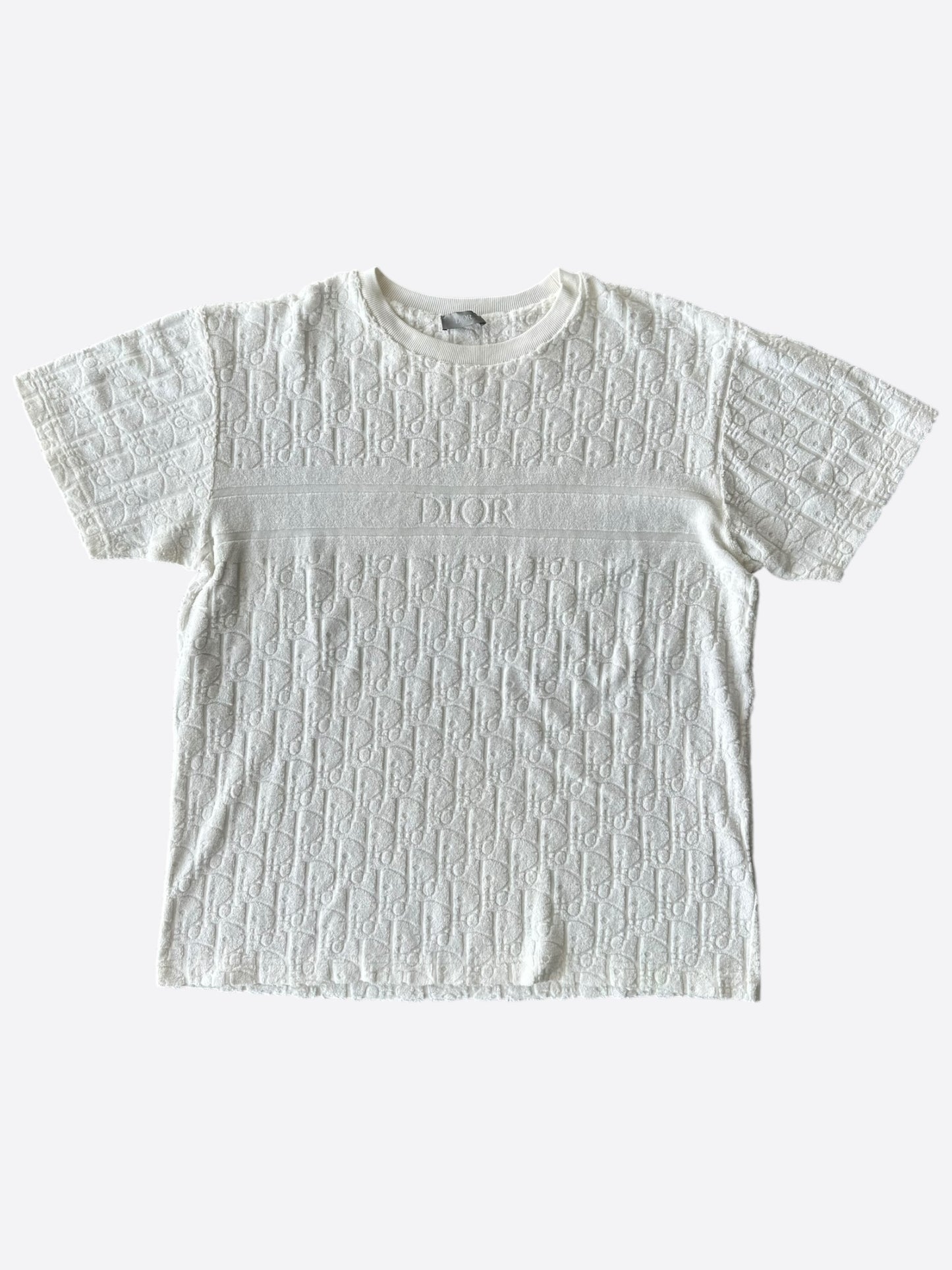 Dior White Oblique Towel T-Shirt