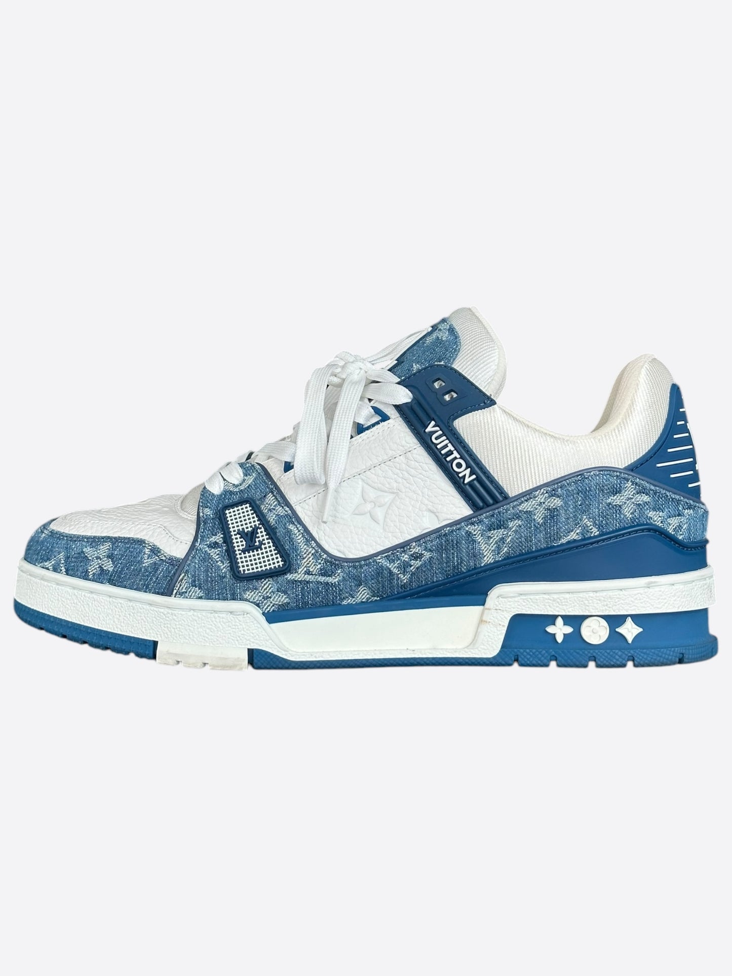 Louis Vuitton Blue & White Denim Monogram Trainers