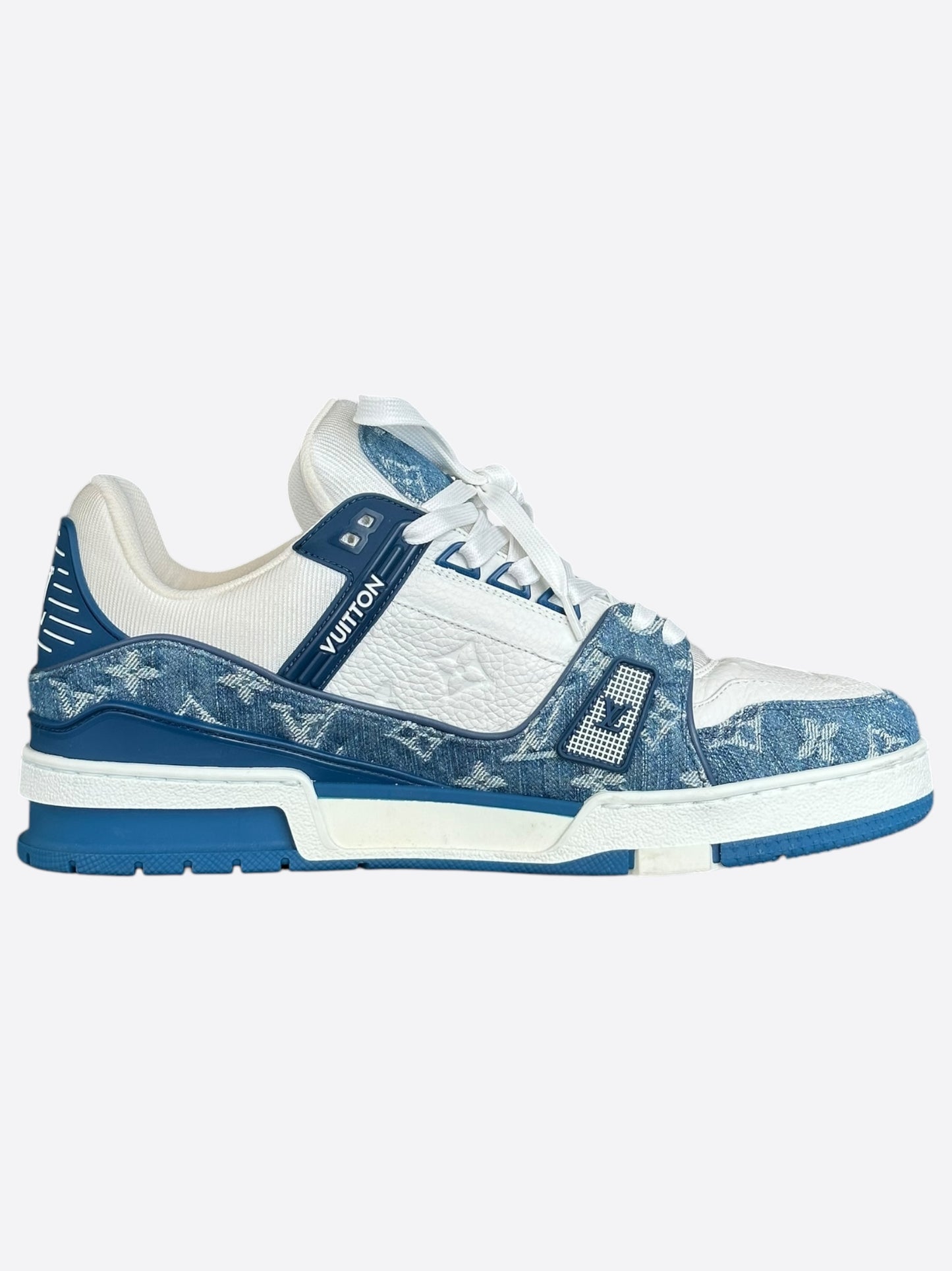 Louis Vuitton Blue & White Denim Monogram Trainers