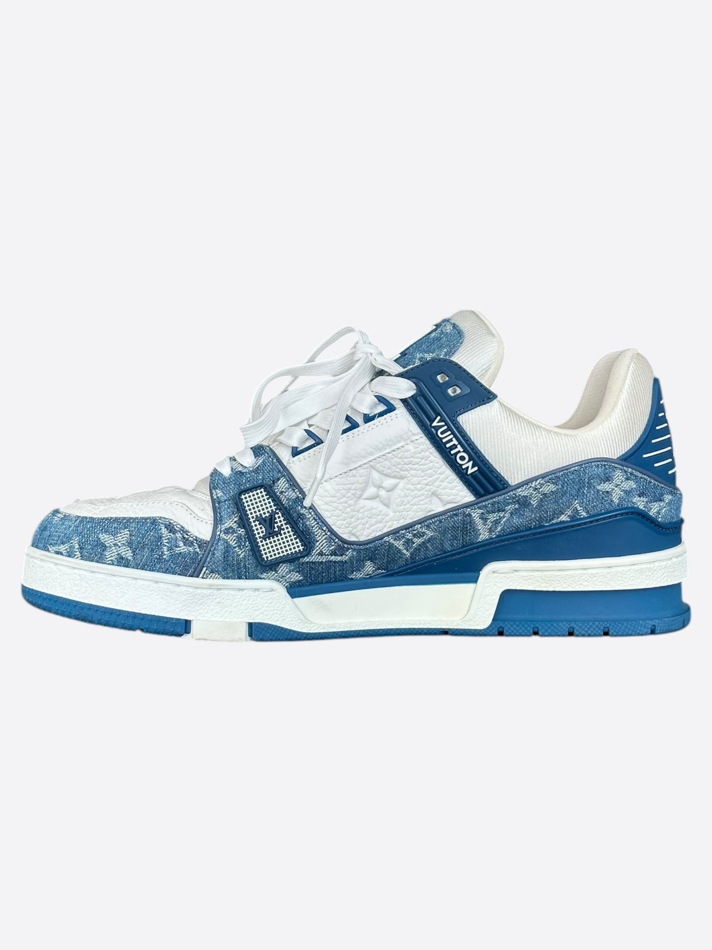 Louis Vuitton Blue & White Denim Monogram Trainers