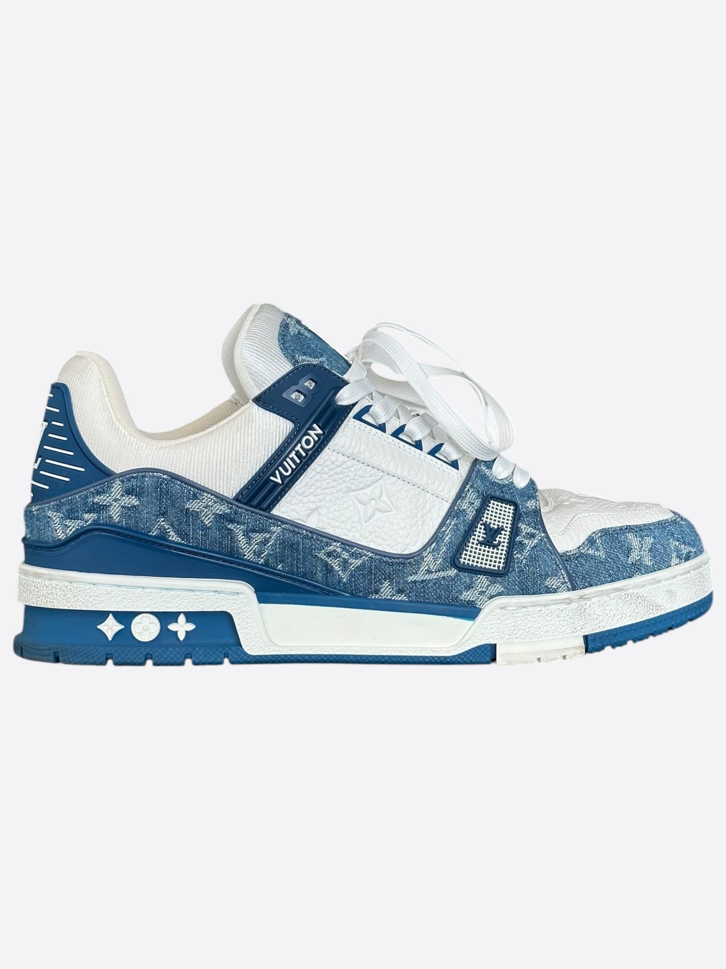 Louis Vuitton Blue & White Denim Monogram Trainers