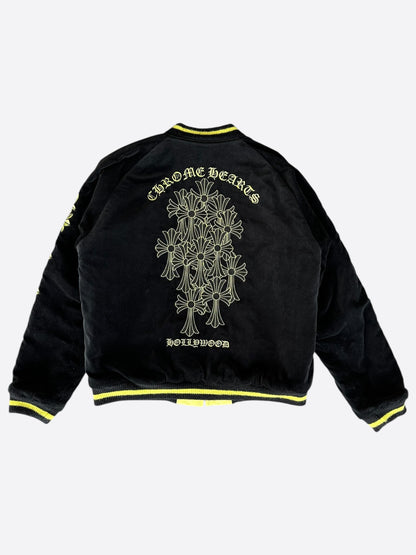 Chrome Hearts Matty Boy Black & Yellow Flaming Youth Reversible Bomber Jacket