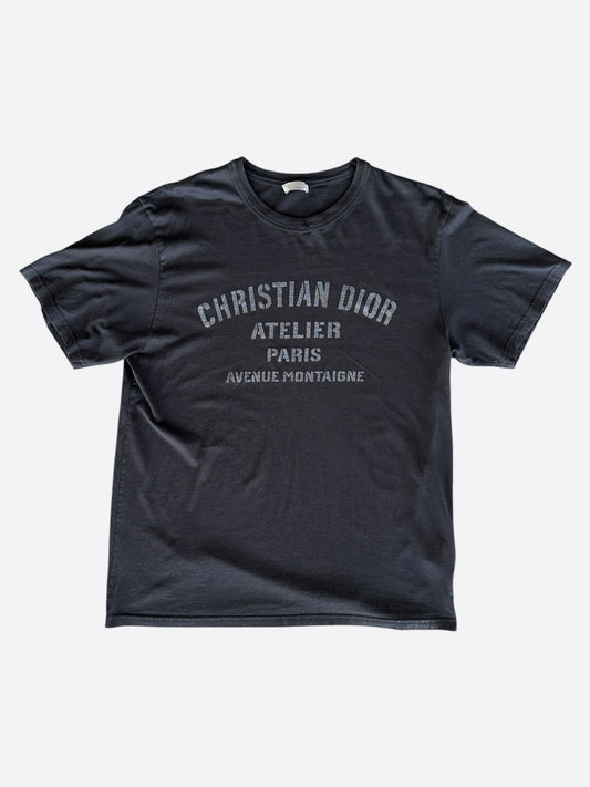 Dior Black Faded Atelier Logo T-Shirt