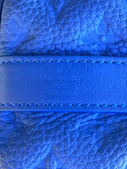 Louis Vuitton Blue Taurillon Monogram Keepall 25