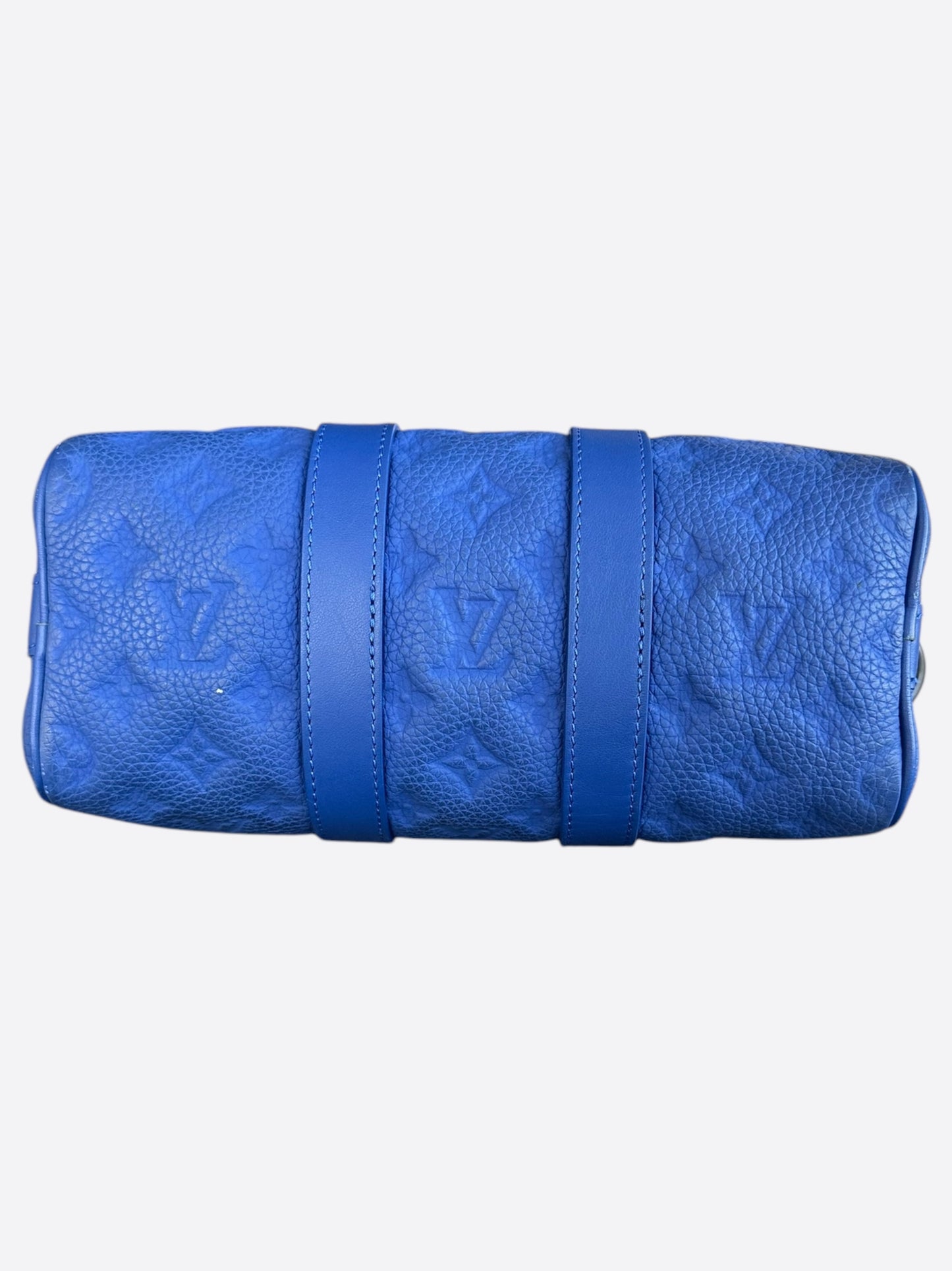 Louis Vuitton Blue Taurillon Monogram Keepall 25