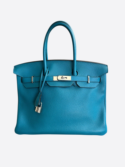 Hermes Blue Togo & Palladium Hardware Birkin 35