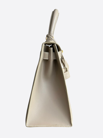 Hermes Beige Box Leather & Gold Hardware Kelly 28