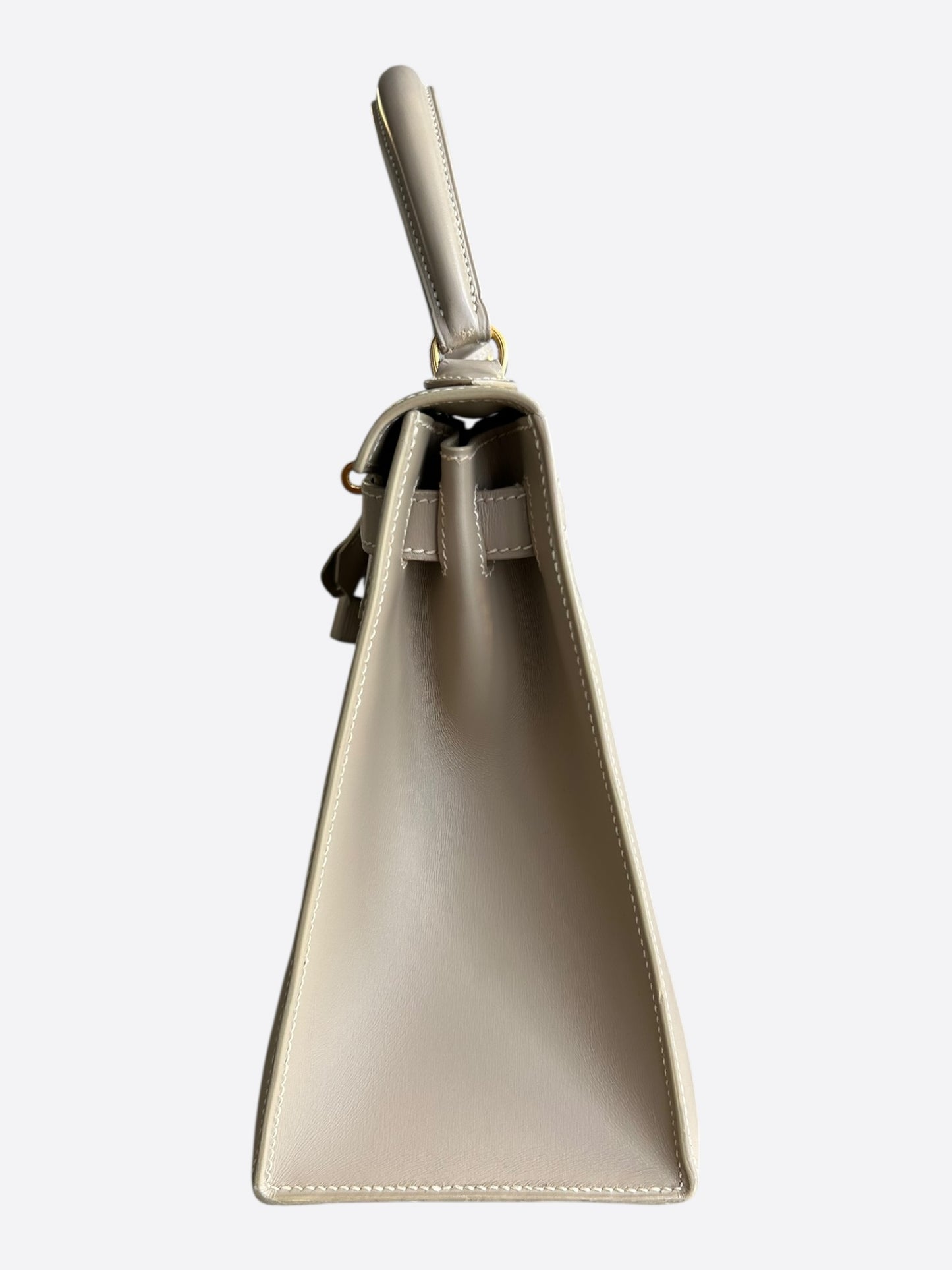 Hermes Beige Box Leather & Gold Hardware Kelly 28