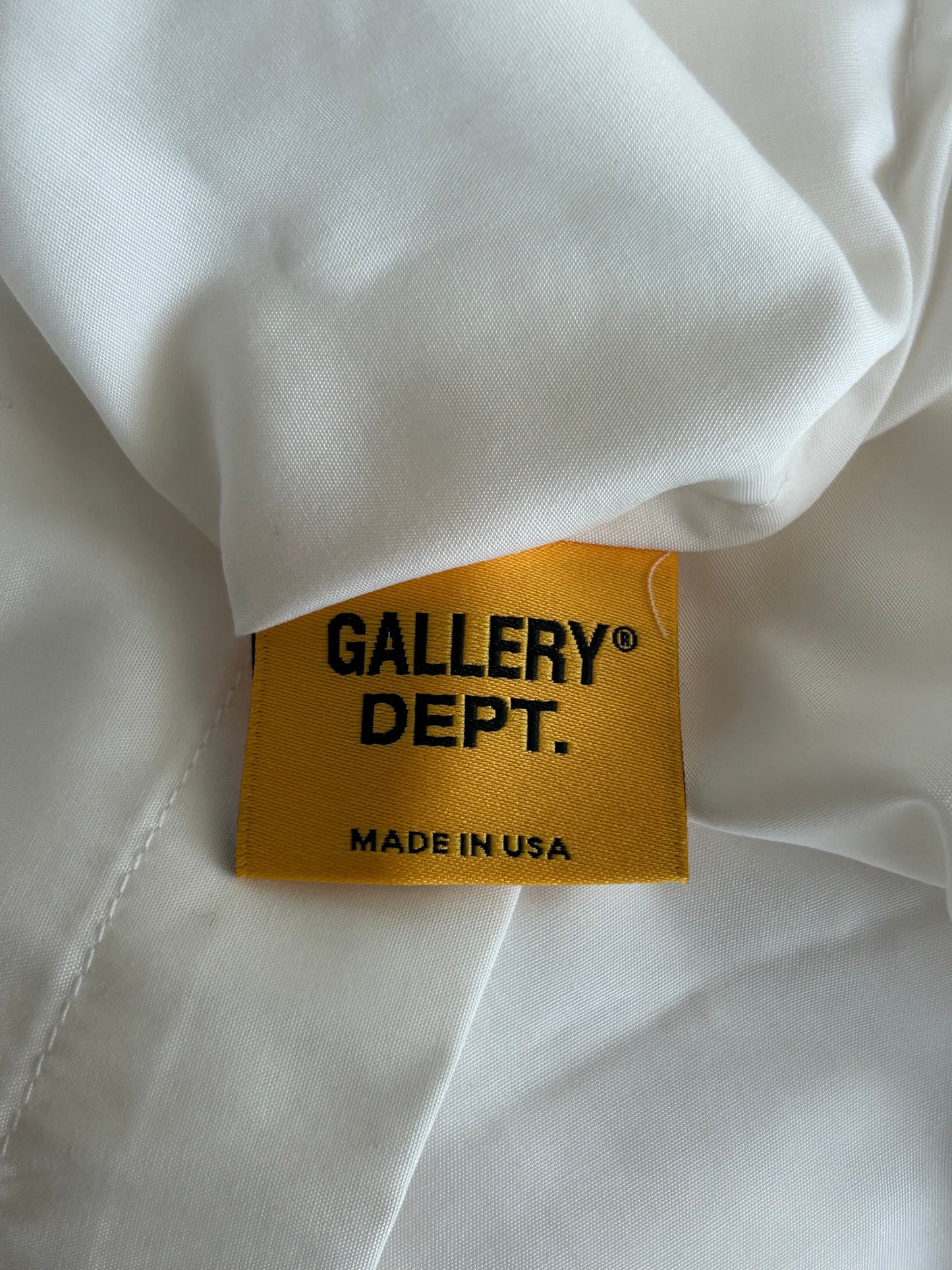 Gallery Dept Antique White Mechanic Embroidered Patch Short Sleeve Button Up Shirt