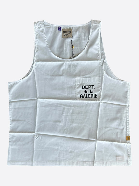 Gallery Dept White & Black Dept Logo Tank Top