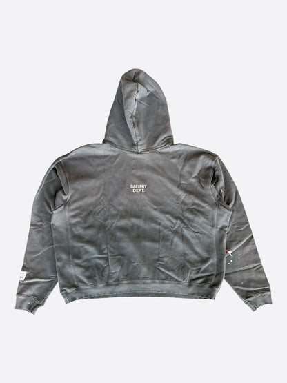 Gallery Dept Washed Black Paint Splatter Recycle Logo Hoodie