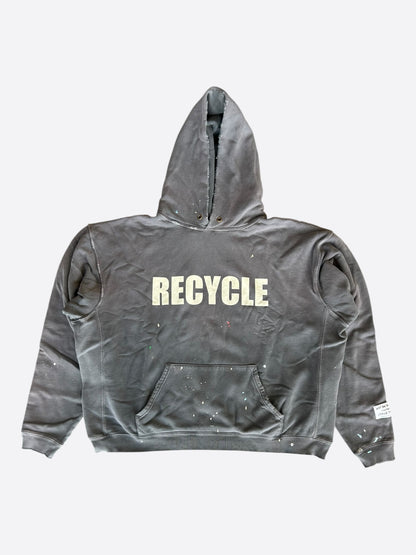 Gallery Dept Washed Black Paint Splatter Recycle Logo Hoodie