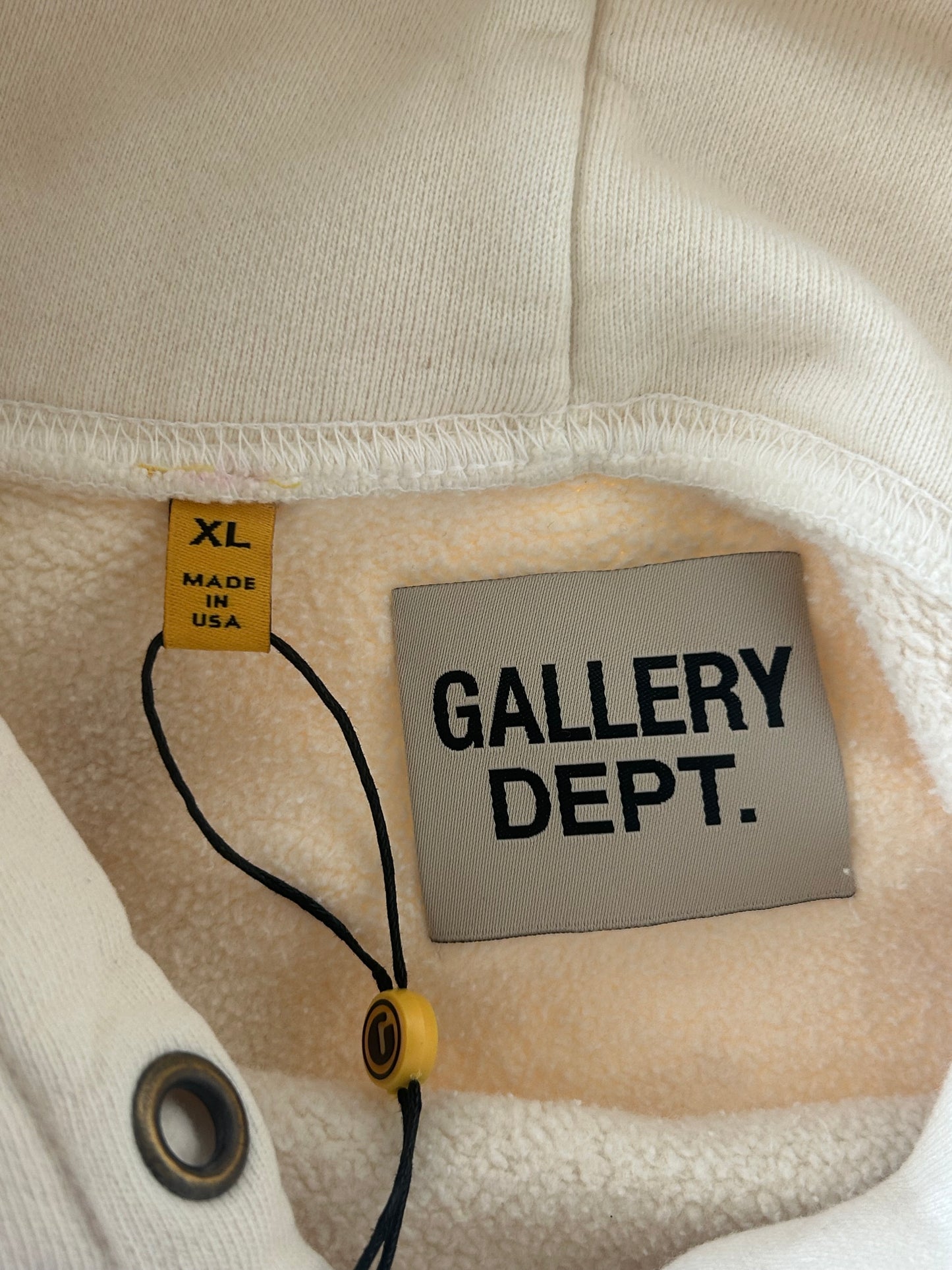 Gallery Dept Cream & Black Gym Hoodie