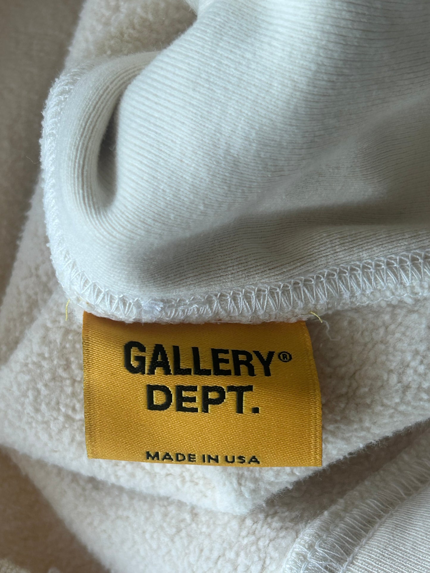 Gallery Dept Cream & Black Gym Hoodie