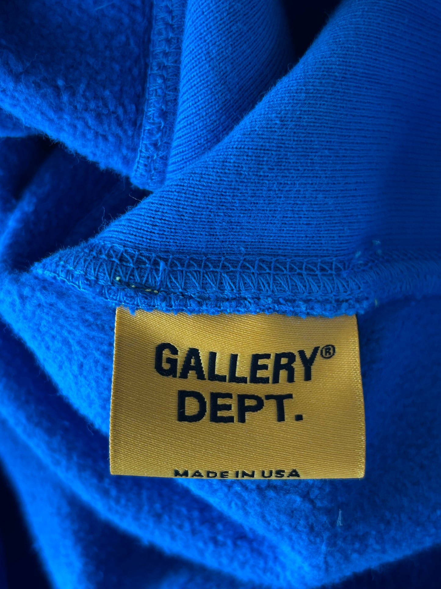 Gallery Dept Blue & Yellow Logo Hoodie