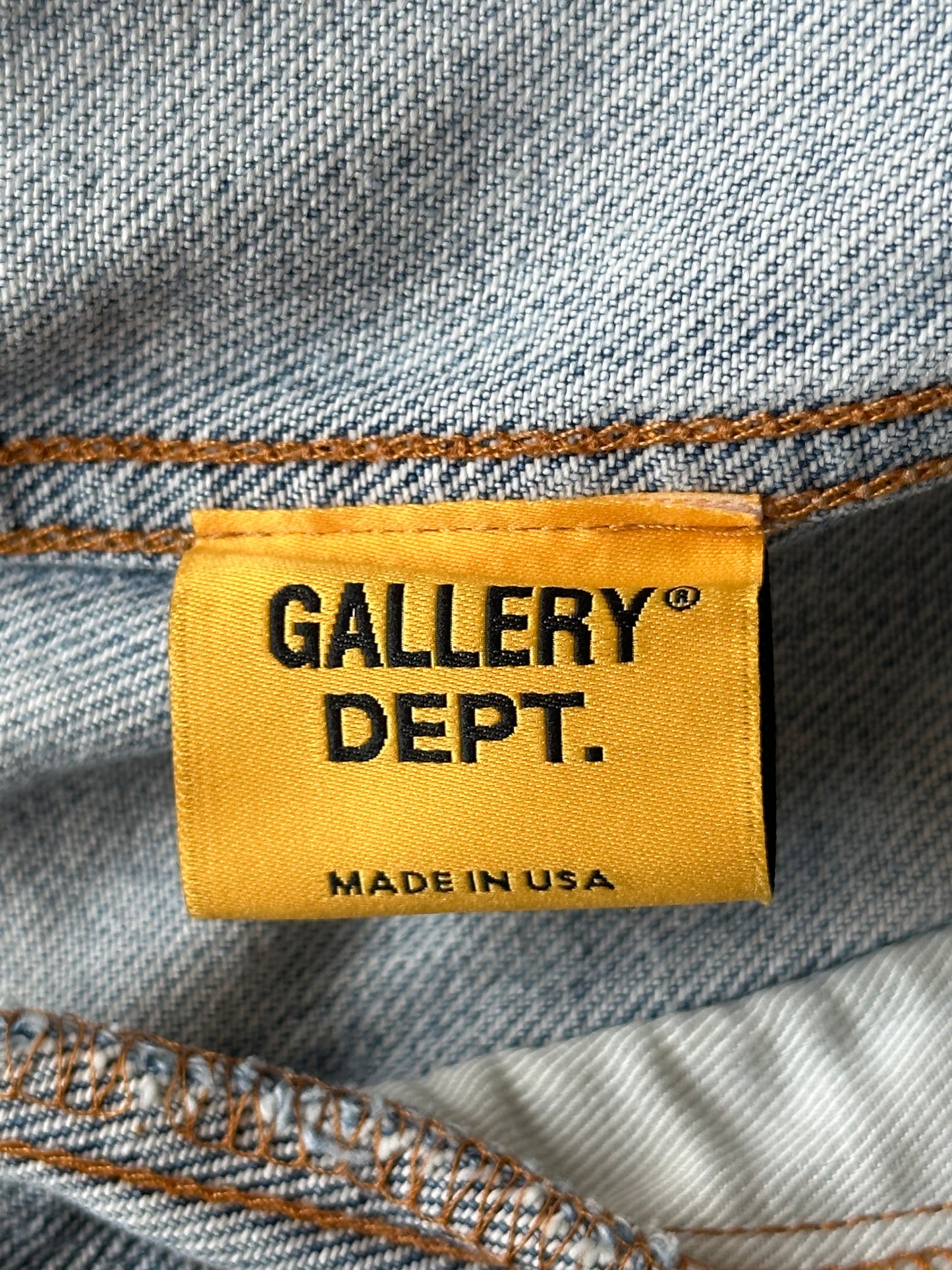 Gallery Dept Blue & Black Embroidered Logo Distressed Denim Jacket