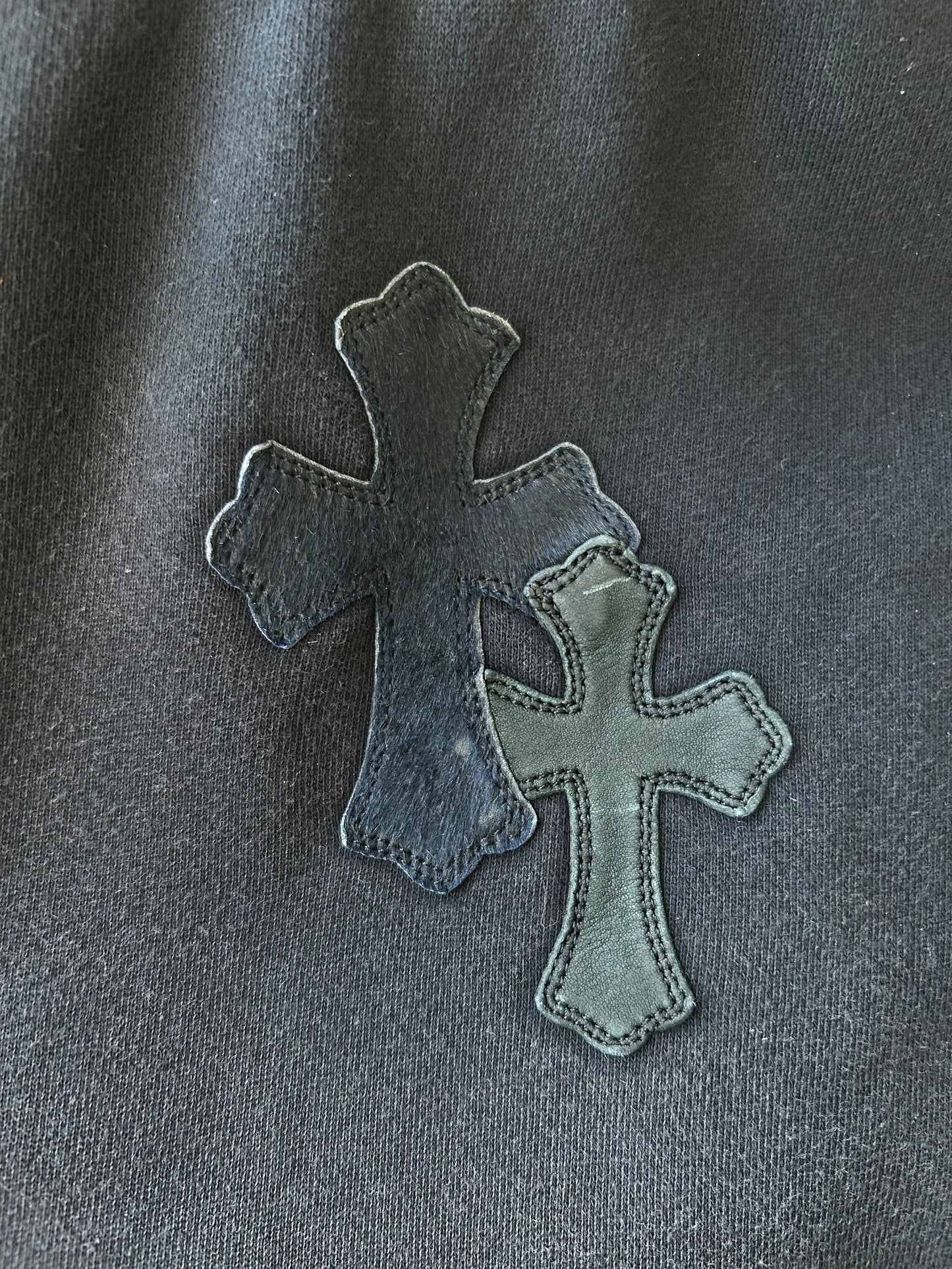 Chrome Hearts Black Cross Patch Sweatpants