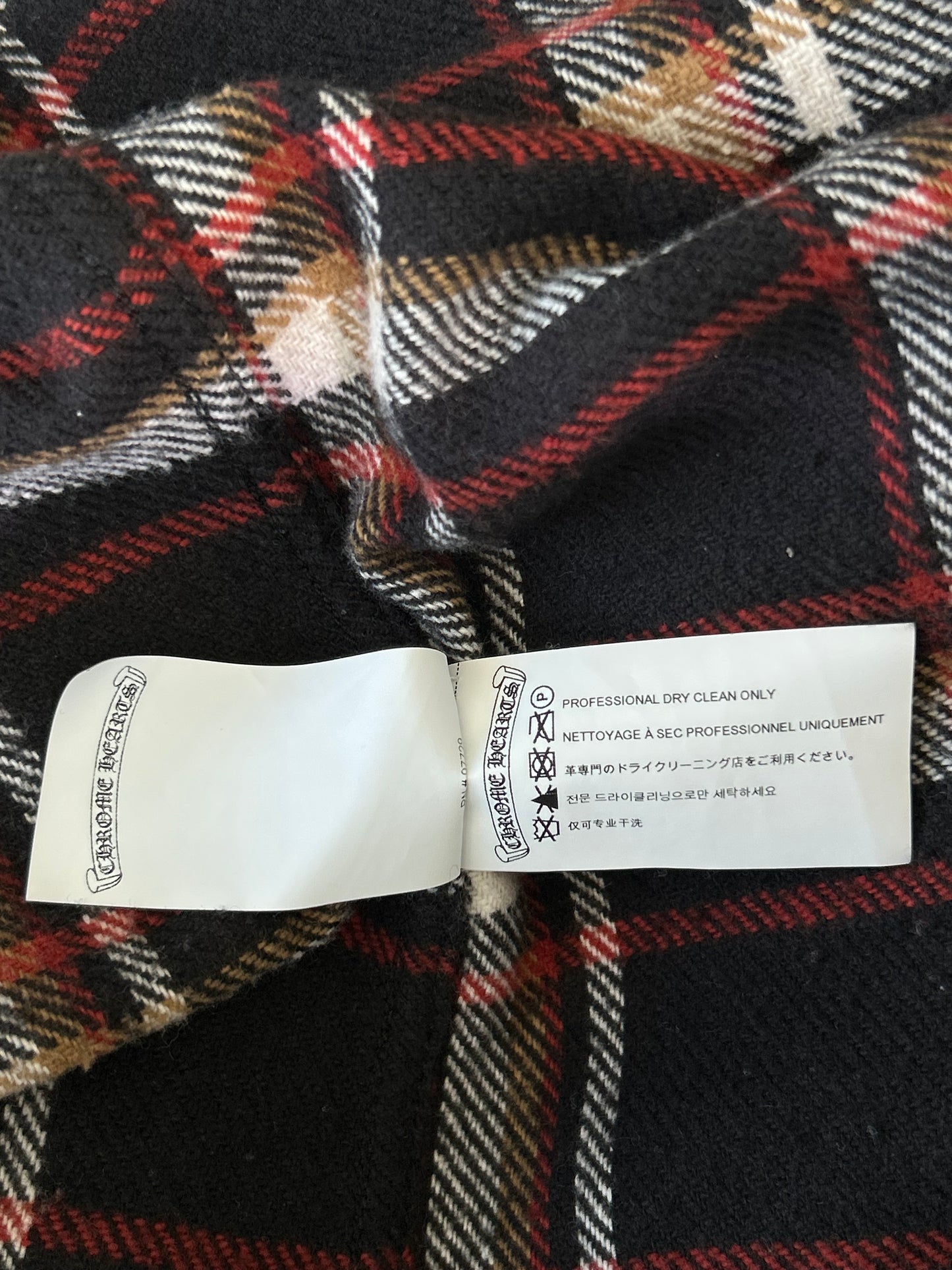 Chrome Hearts Black & Red Plaid Flannel Jacket
