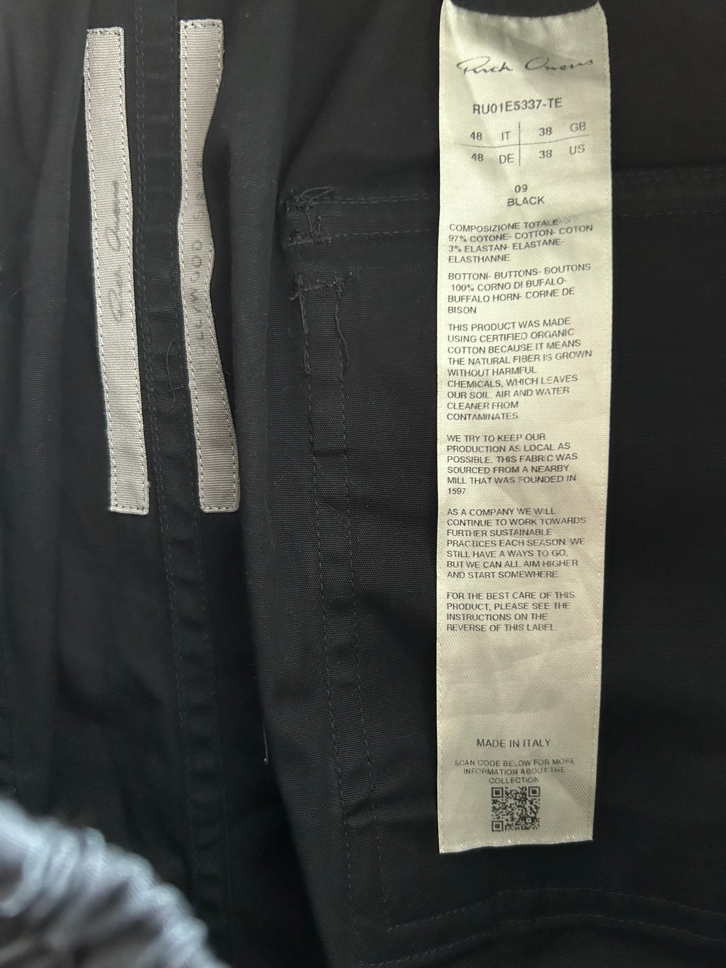 Rick Owens Black Mastodon Megacargo Pants