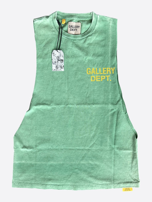 Gallery Dept Vintage Green & Yellow Logo Sleeveless T-Shirt