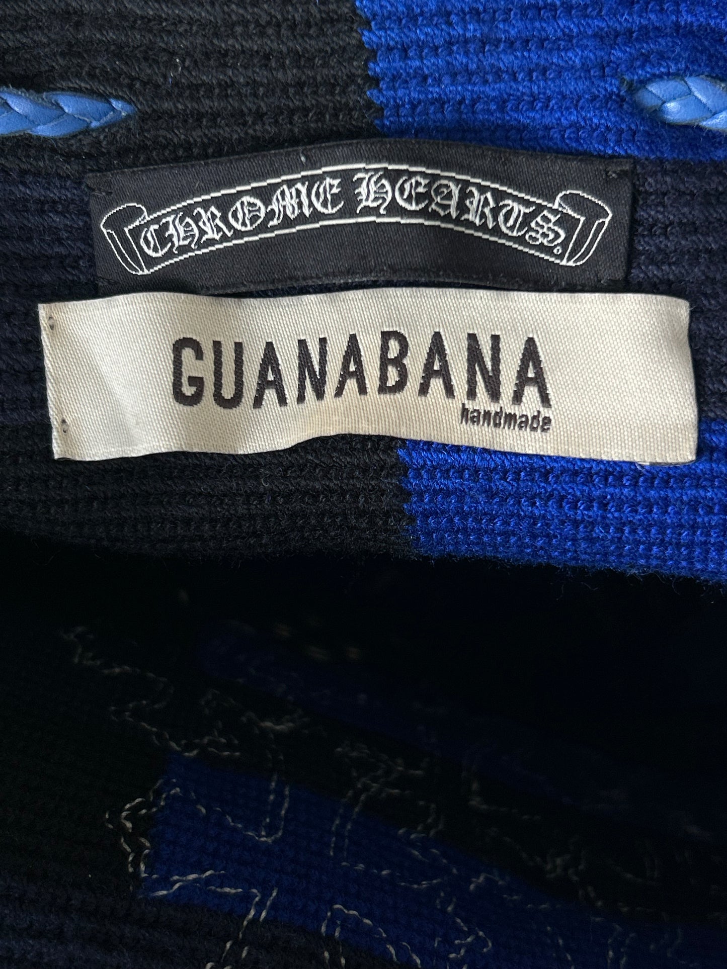 Chrome Hearts Black & Blue Cross Patch Guanabana Bag