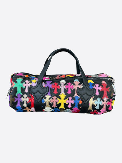 Chrome Hearts Black & Multicolor Leather Cross Patch Duffel Bag