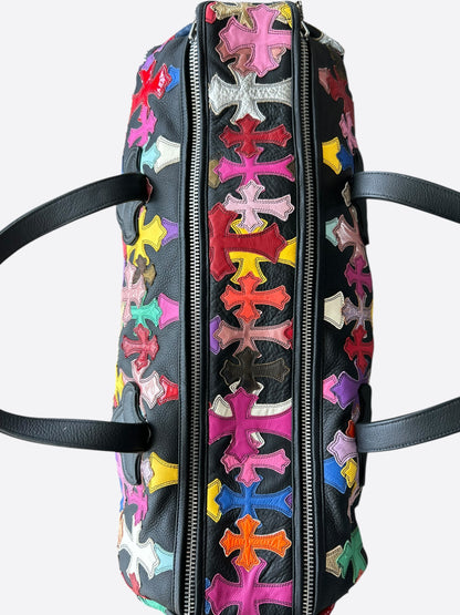 Chrome Hearts Black & Multicolor Leather Cross Patch Duffel Bag