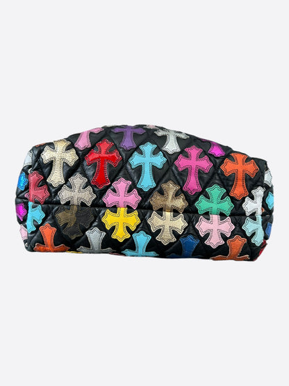 Chrome Hearts Black Multicolor Quilted Cross Patch Tote Bag