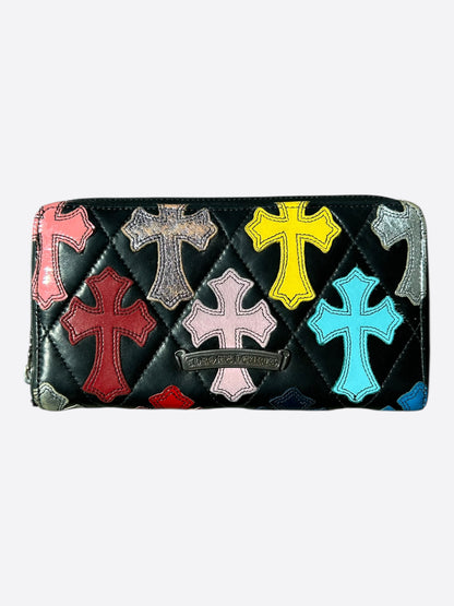 Chrome Hearts Black Multicolor Cross Patch Wallet