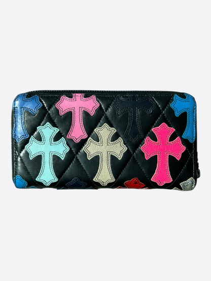 Chrome Hearts Black Multicolor Cross Patch Wallet