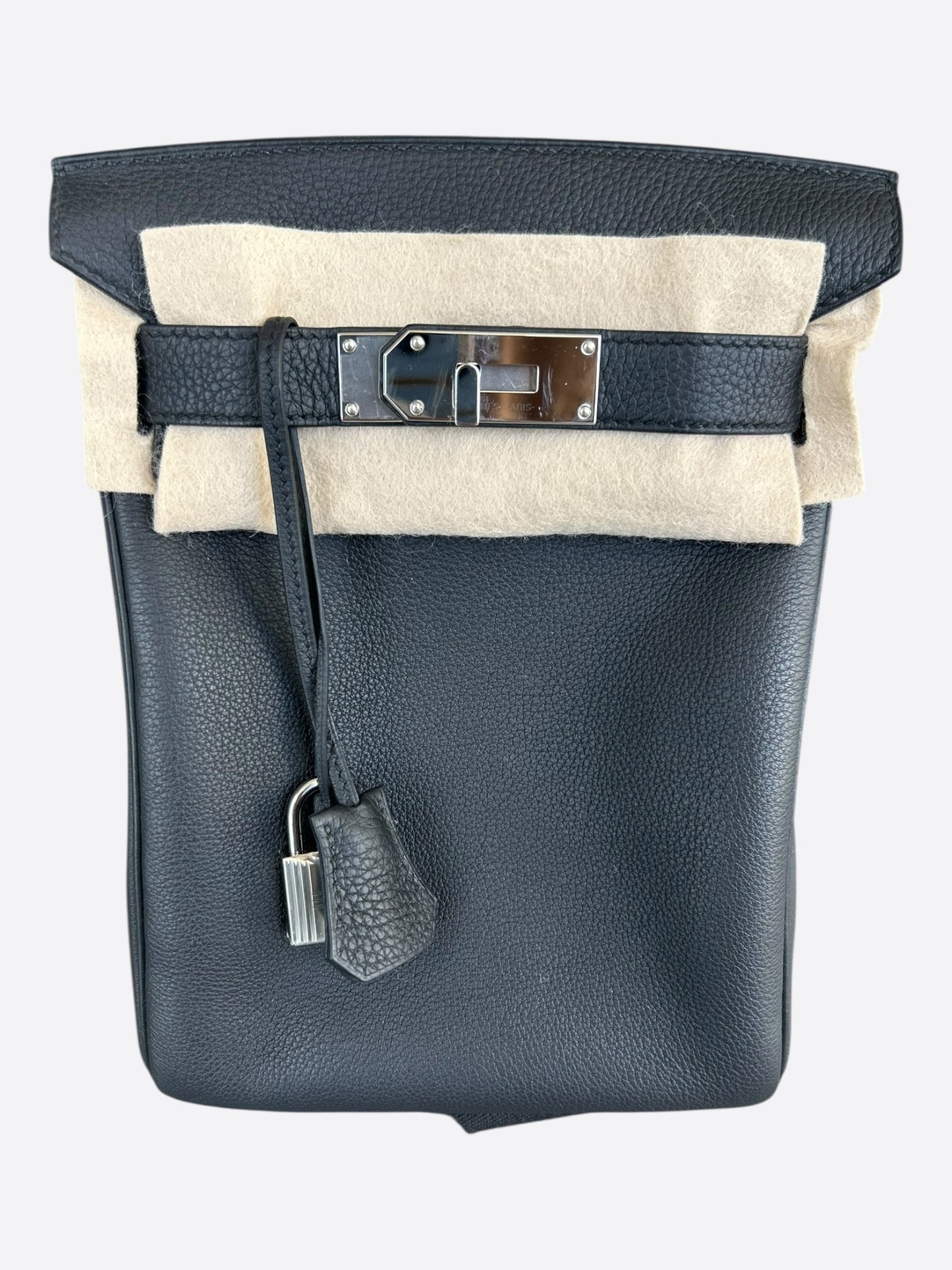 Hermes Black Togo & Palladium Hardware HAC A Dos PM Backpack