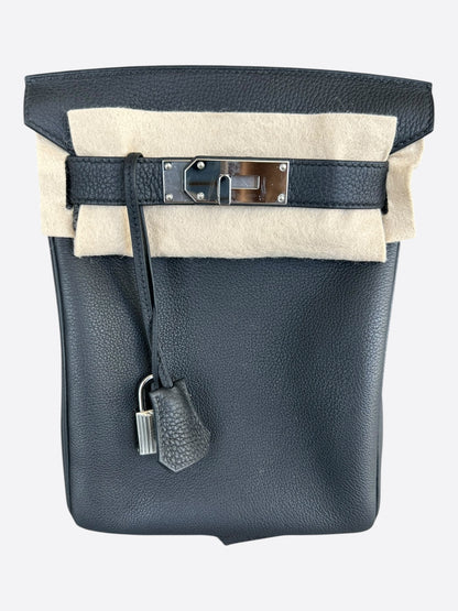Hermes Black Togo & Palladium Hardware HAC A Dos PM Backpack