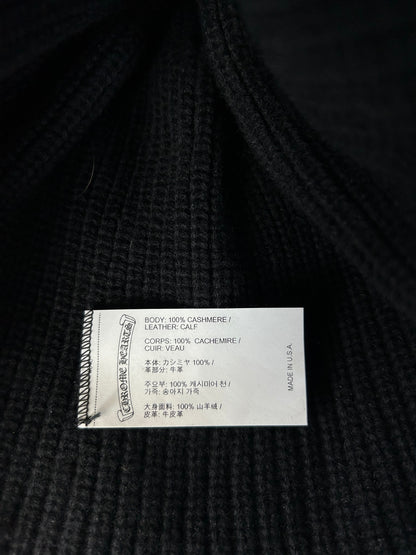 Chrome Hearts Black & Red Triple Star Patch Cashmere Beanie